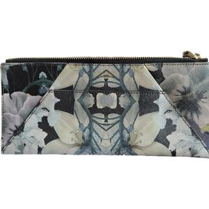 Henri Bendel Floral Clutch in Black and Cream